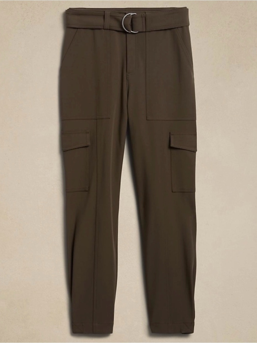 Banana Republic Women's Olive Cargo Ankle Pants with Belt